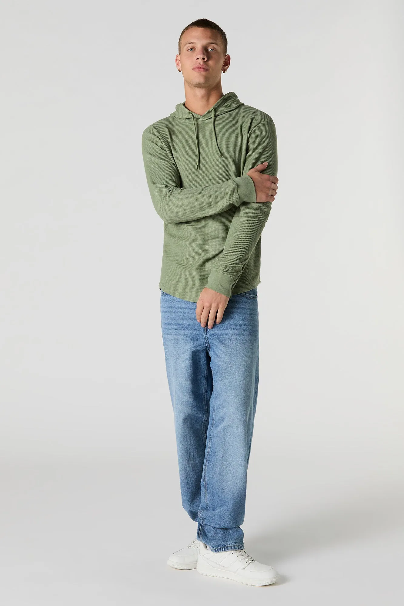 Haut à capuchon en tricot thermal