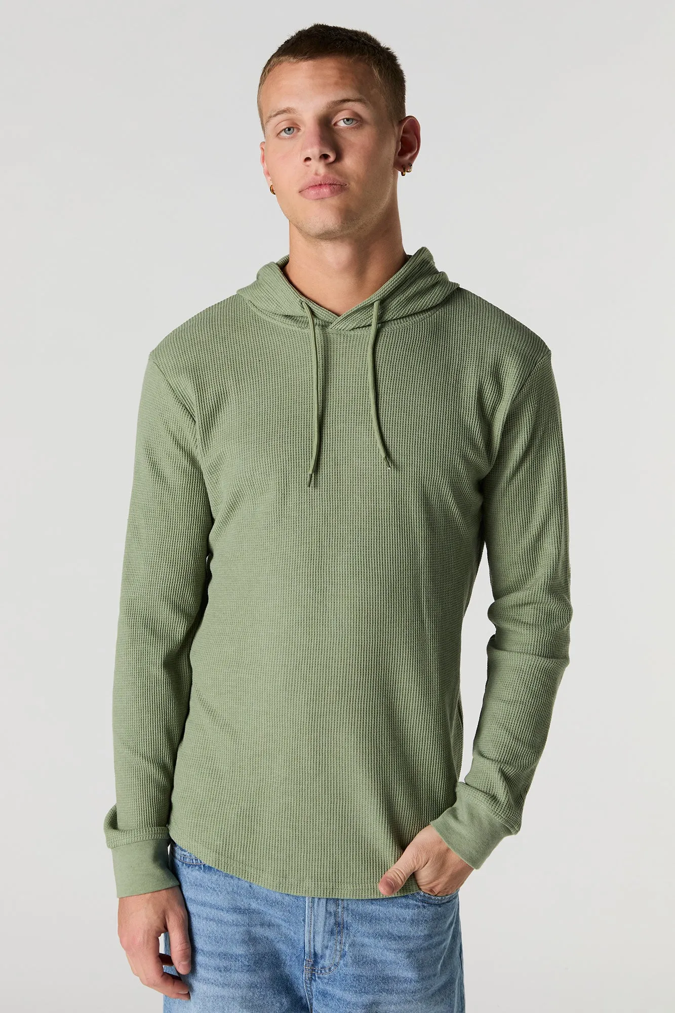 Haut à capuchon en tricot thermal