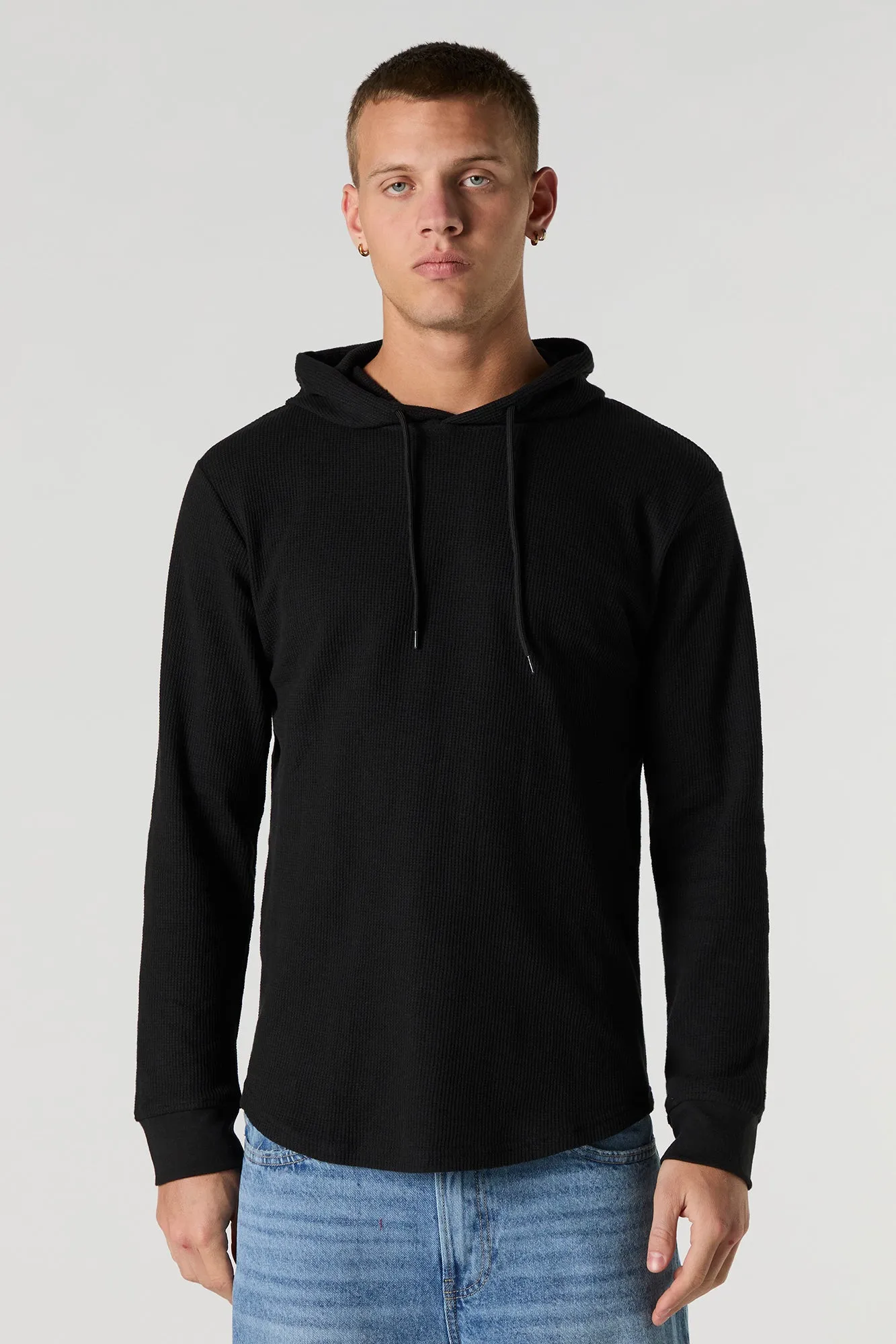 Haut à capuchon en tricot thermal