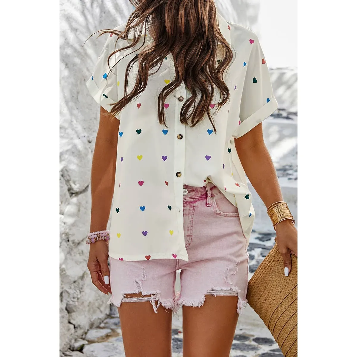 Heart Print Blouse