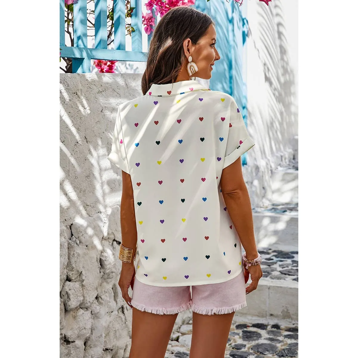 Heart Print Blouse