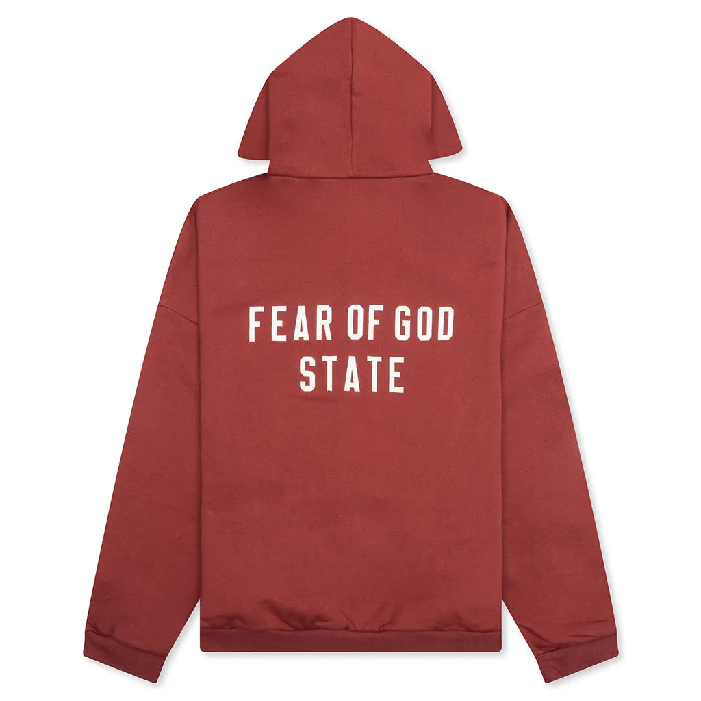 Heavy Fleece Fullzip Hoodie - Crimson