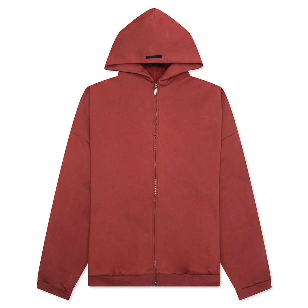 Heavy Fleece Fullzip Hoodie - Crimson