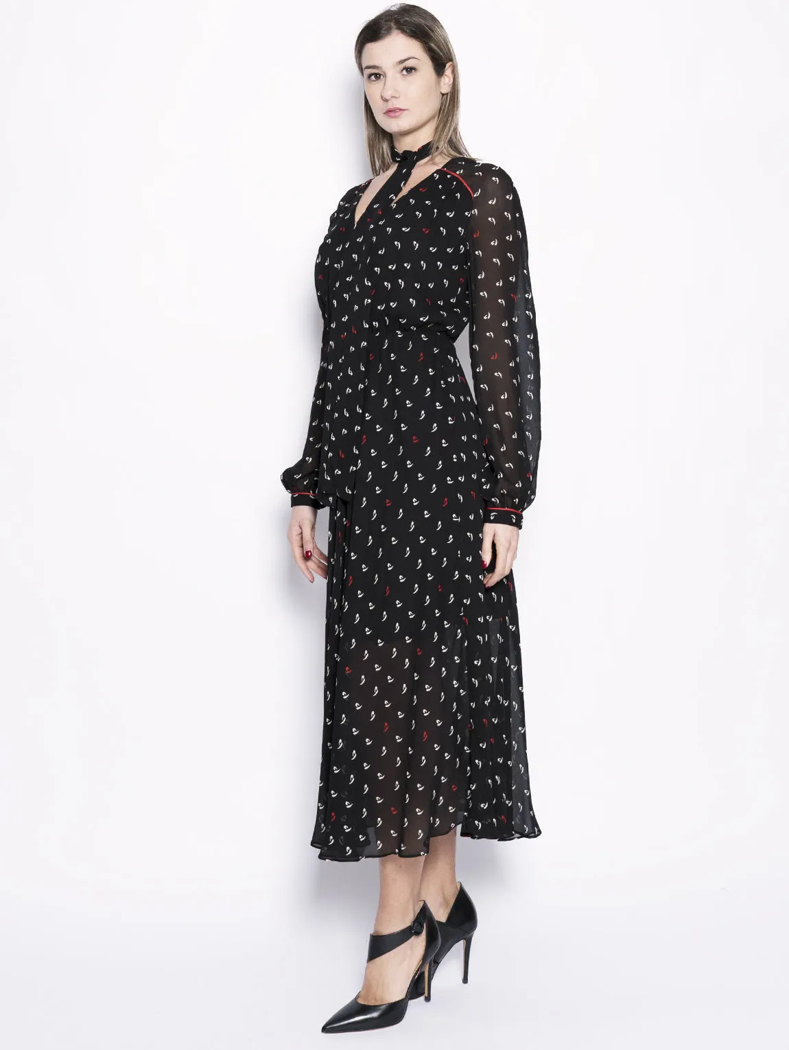 Illustrious Black Lettering Print Dress