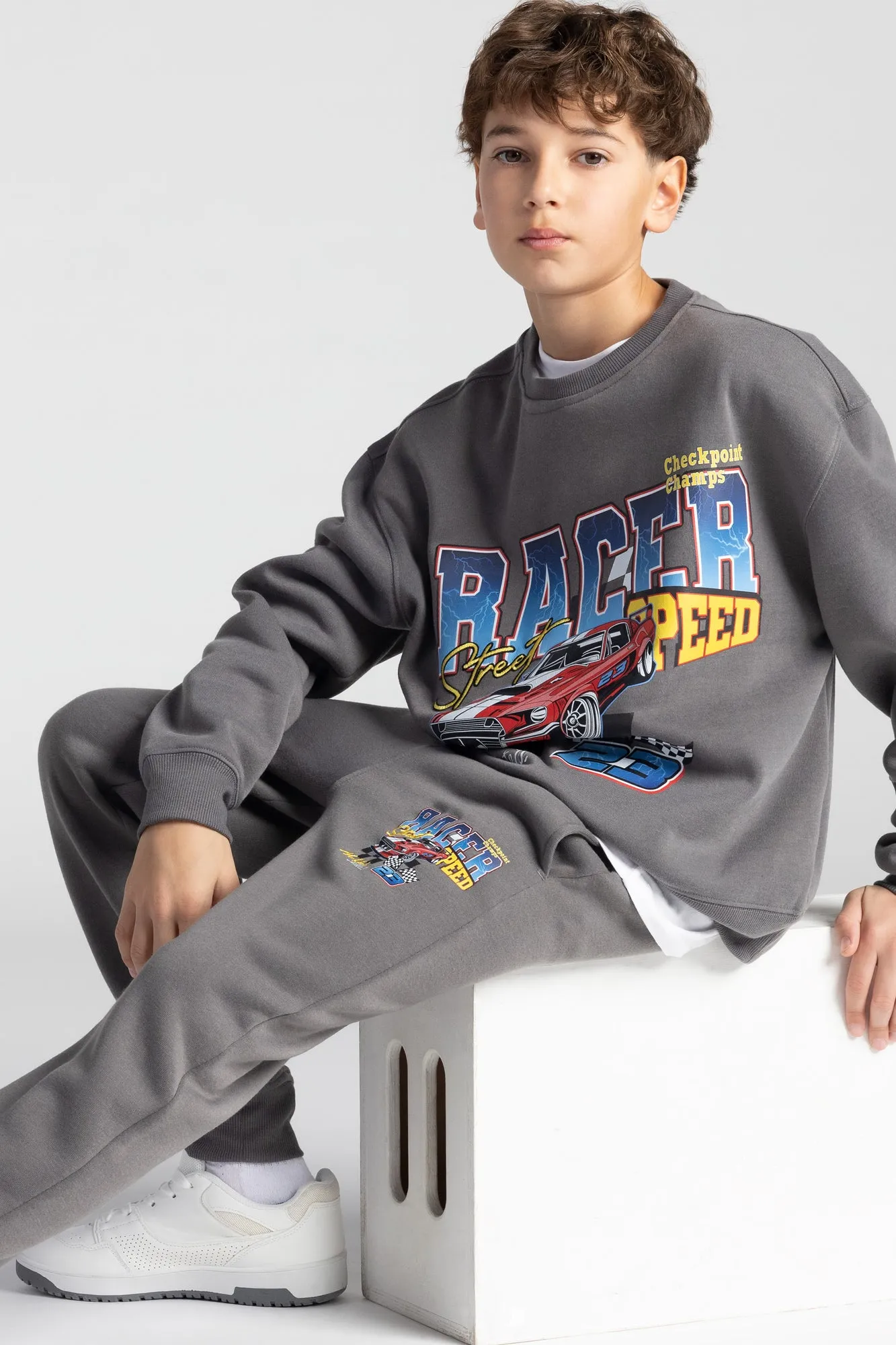 Kids Embroidered Graphic Fleece Jogger