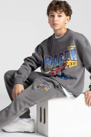 Kids Embroidered Graphic Fleece Jogger