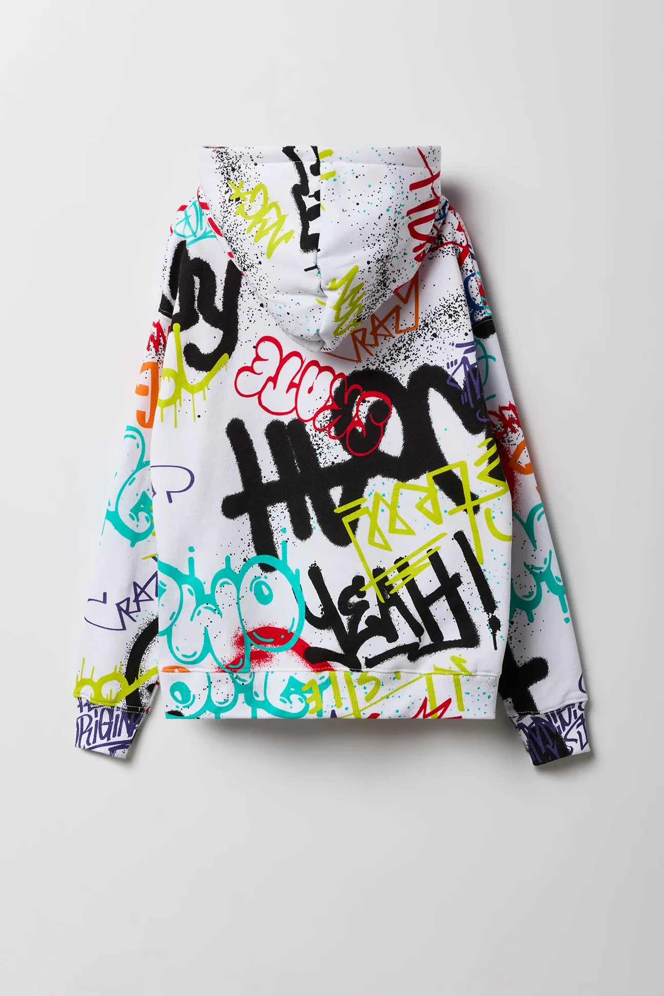 Kids Graffiti Print Fleece Hoodie