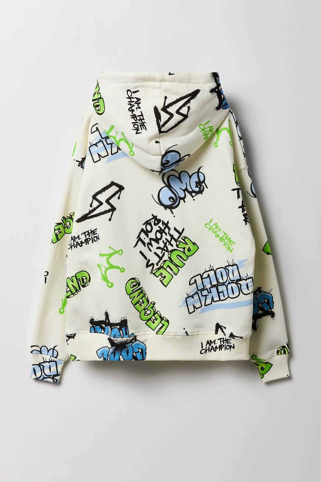 Kids Graffiti Print Fleece Hoodie