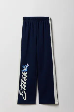 Kids Stitch Sitting Graphic Wide Leg Striped Sweatpant
