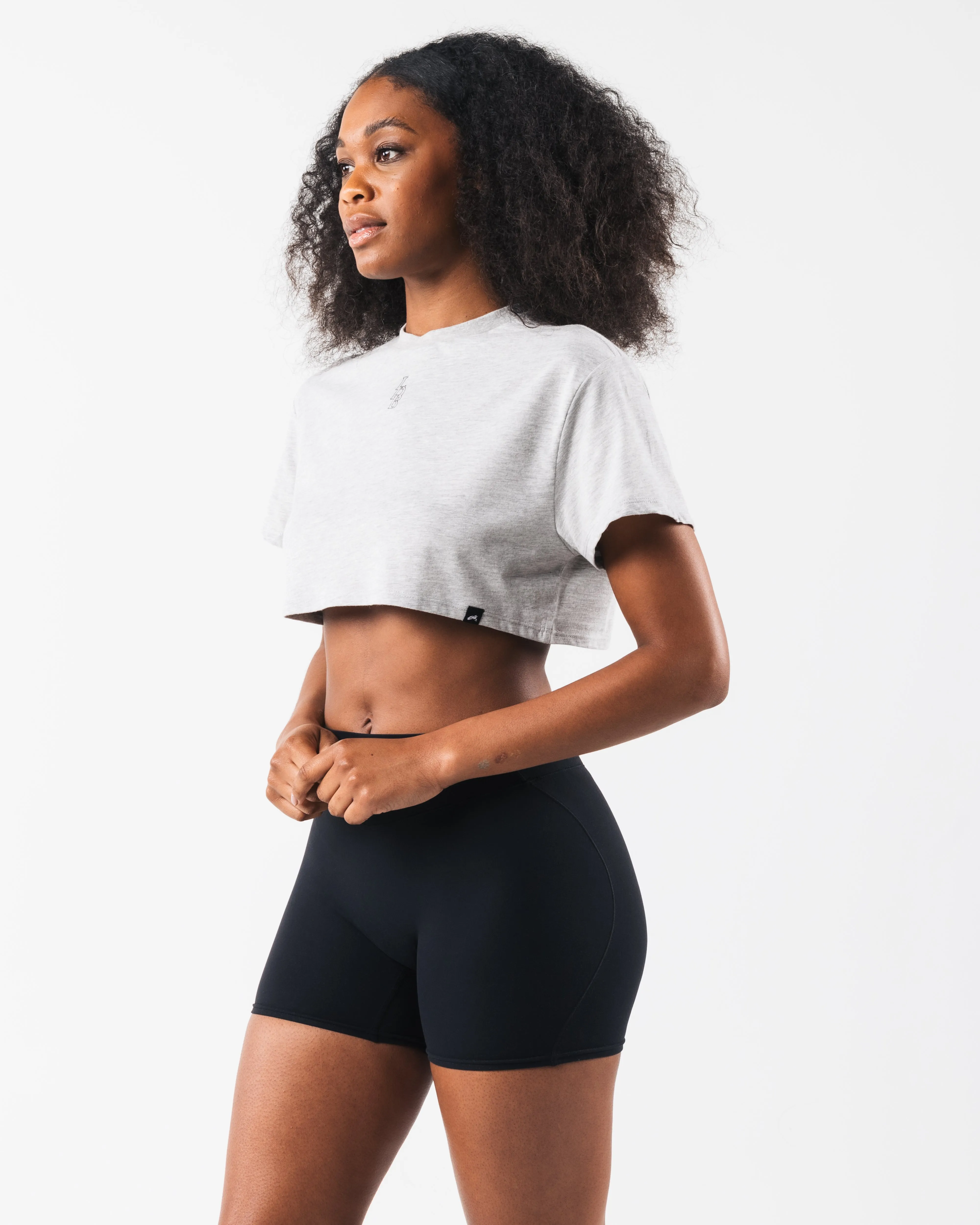LDB Oversized Crop Tee - Heather Cloud
