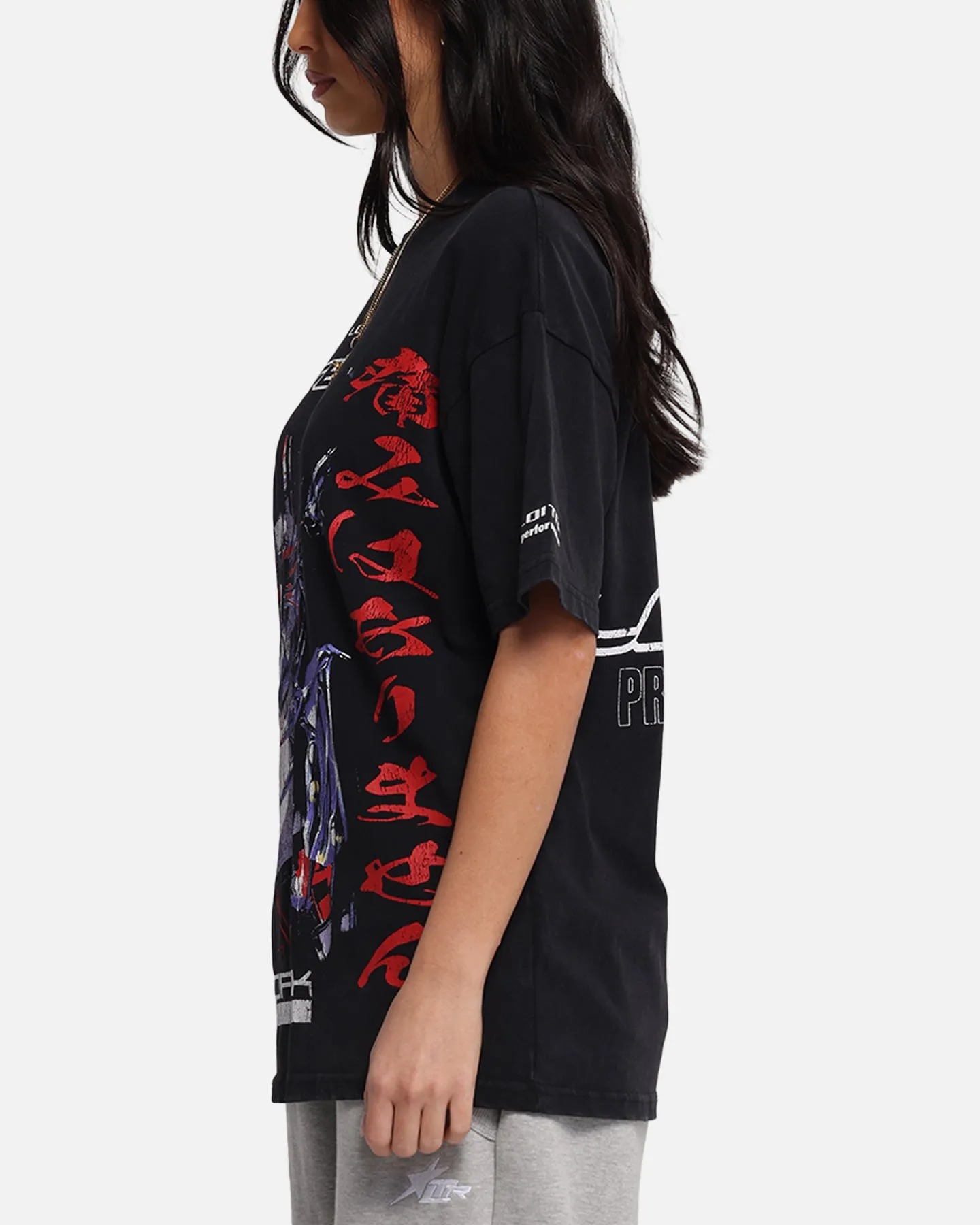 Loiter Cybernetics Vintage T-Shirt Black Acidwash