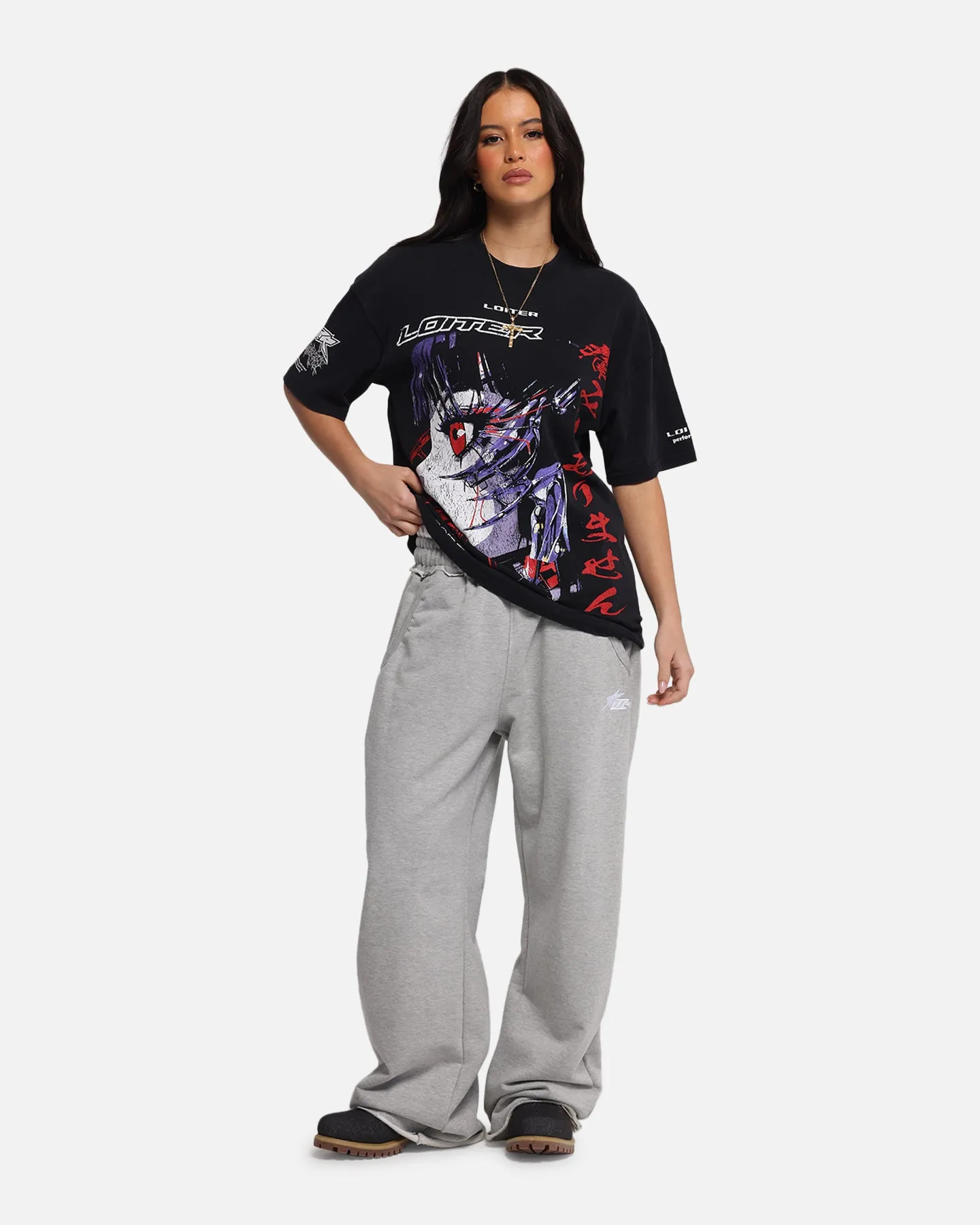 Loiter Cybernetics Vintage T-Shirt Black Acidwash
