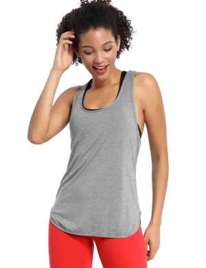 Loose Fit Racerback Tank Top heathergray_Pilates