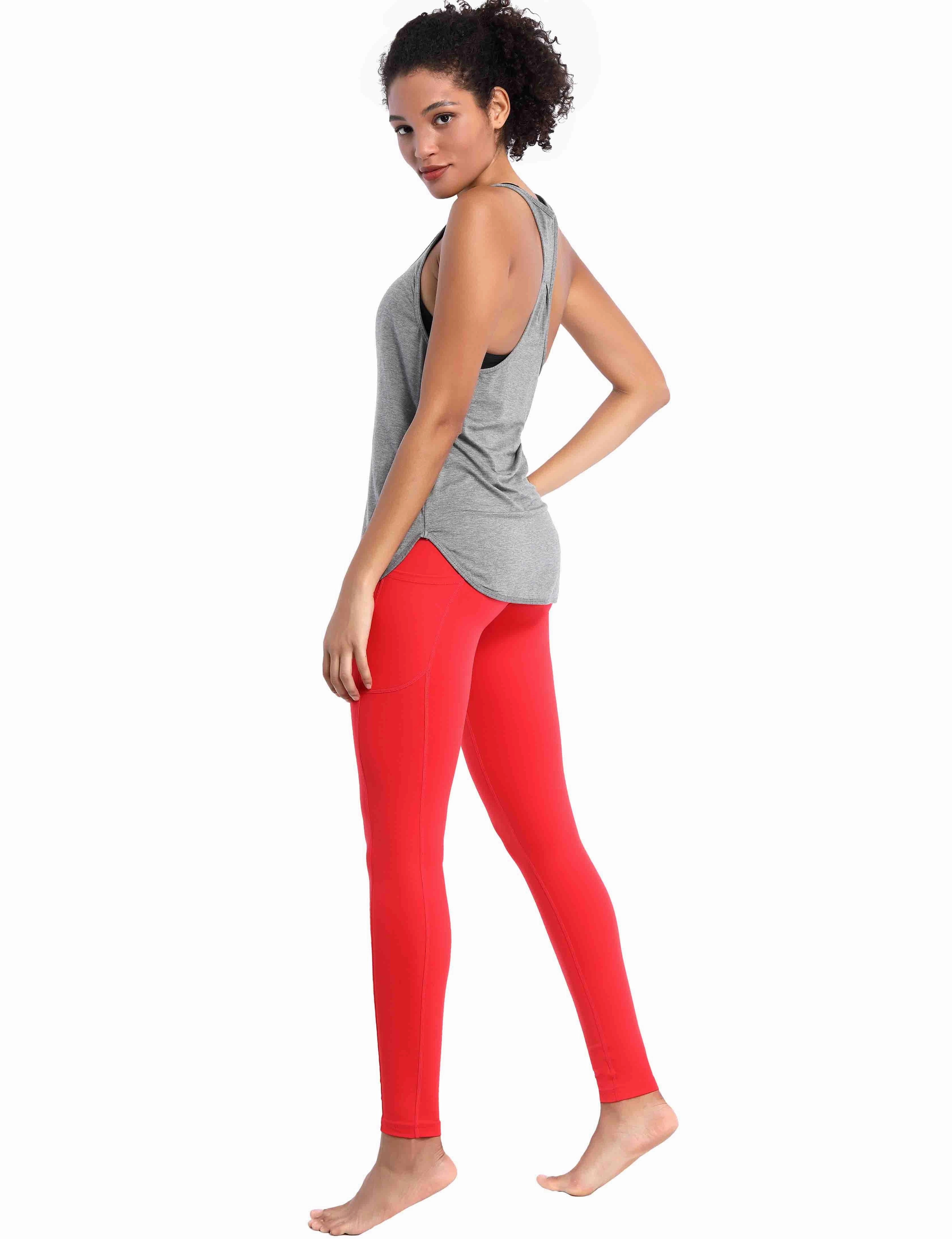 Loose Fit Racerback Tank Top heathergray_Pilates