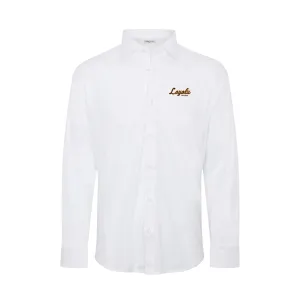 Loyola Chicago Quattro Flex Dress Shirt with Semi-Spread Collar White