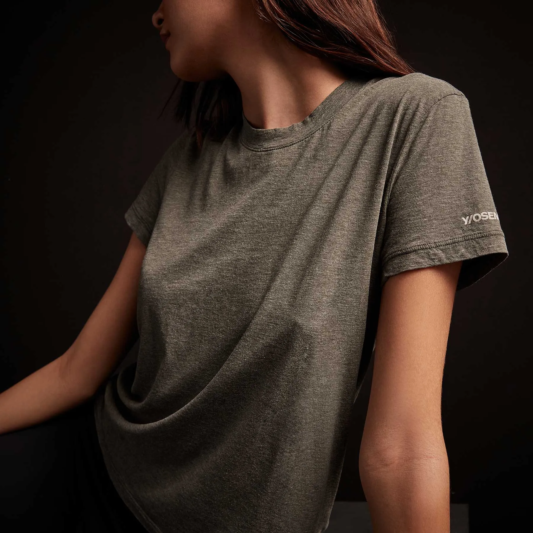 Melange Jersey Tee - Evergreen