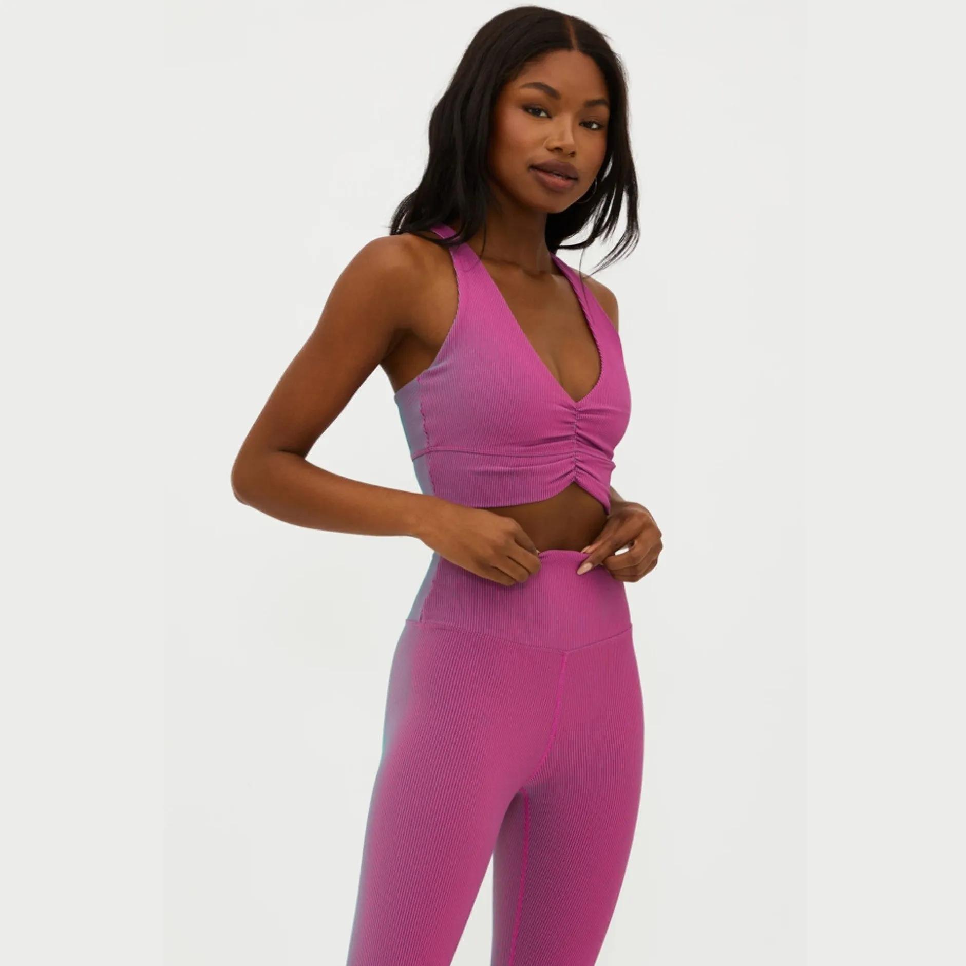 Mindy top - Sorbet Two Tone Rib