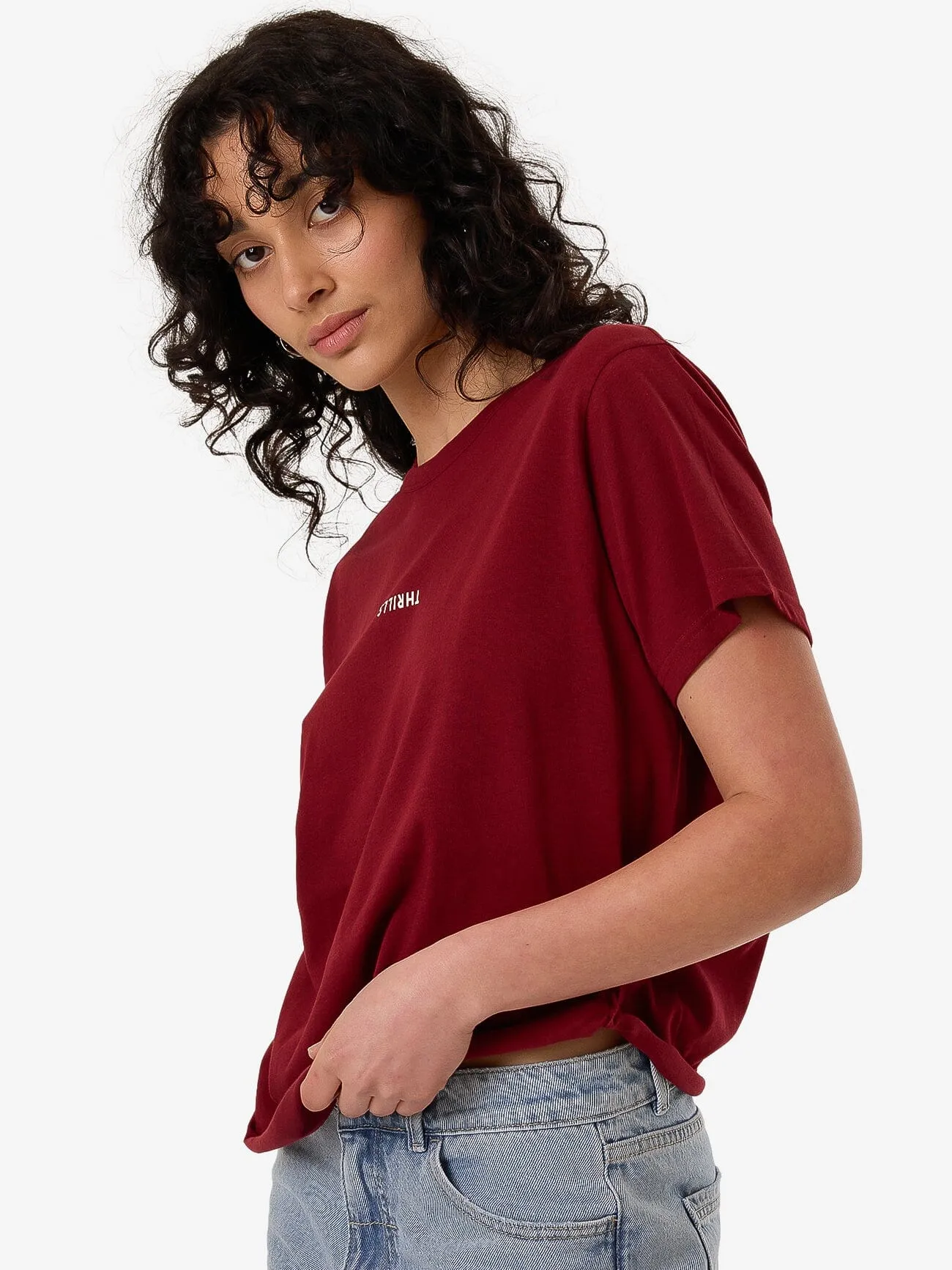 Minimal Thrills Relaxed Tee - Cabernet