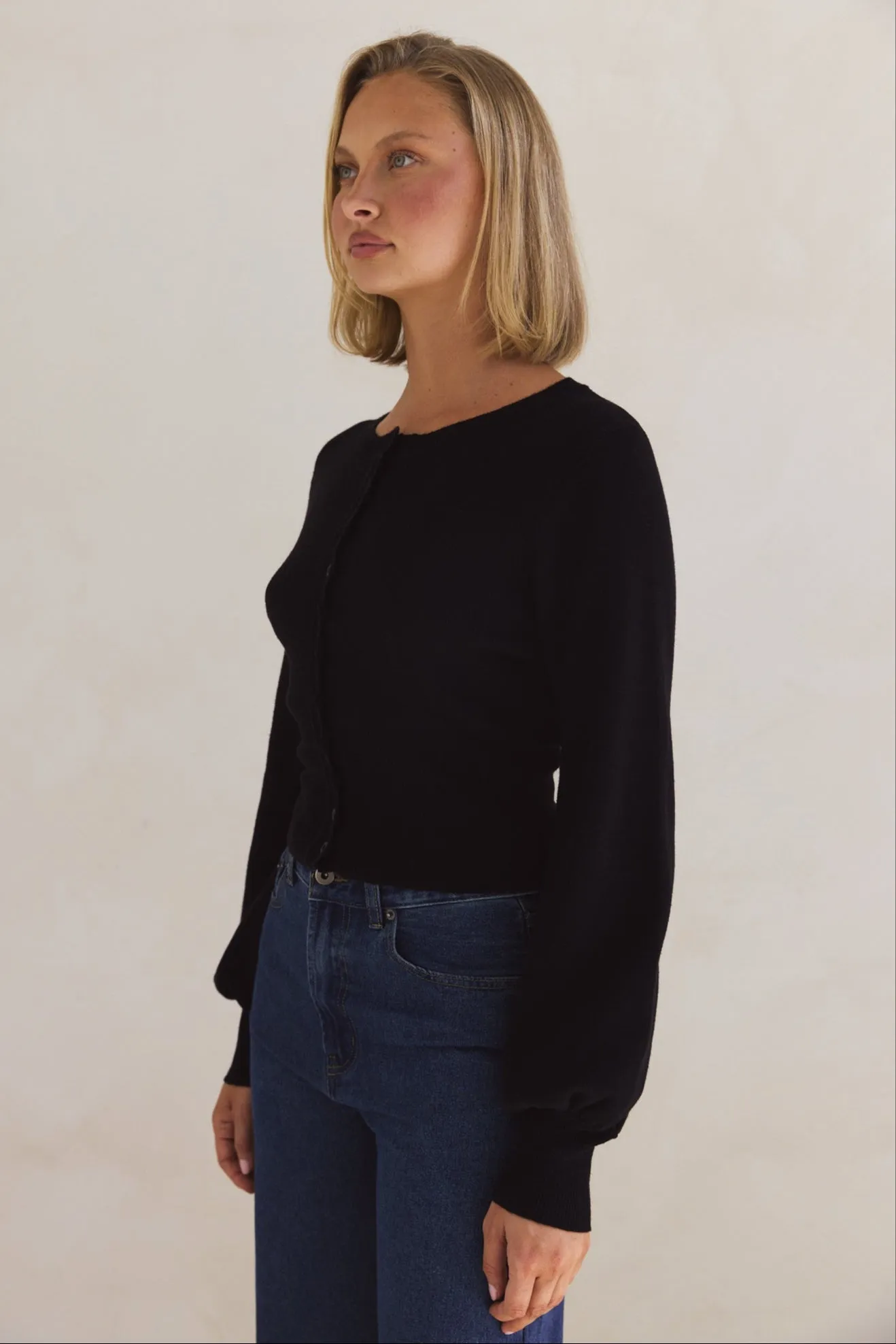 Misty Knit Cardigan (Black)