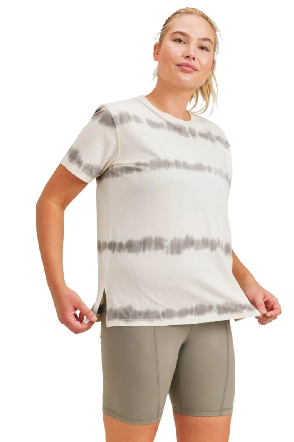 Mono B Split Hem Tie-Dye Basic Tee KT11735