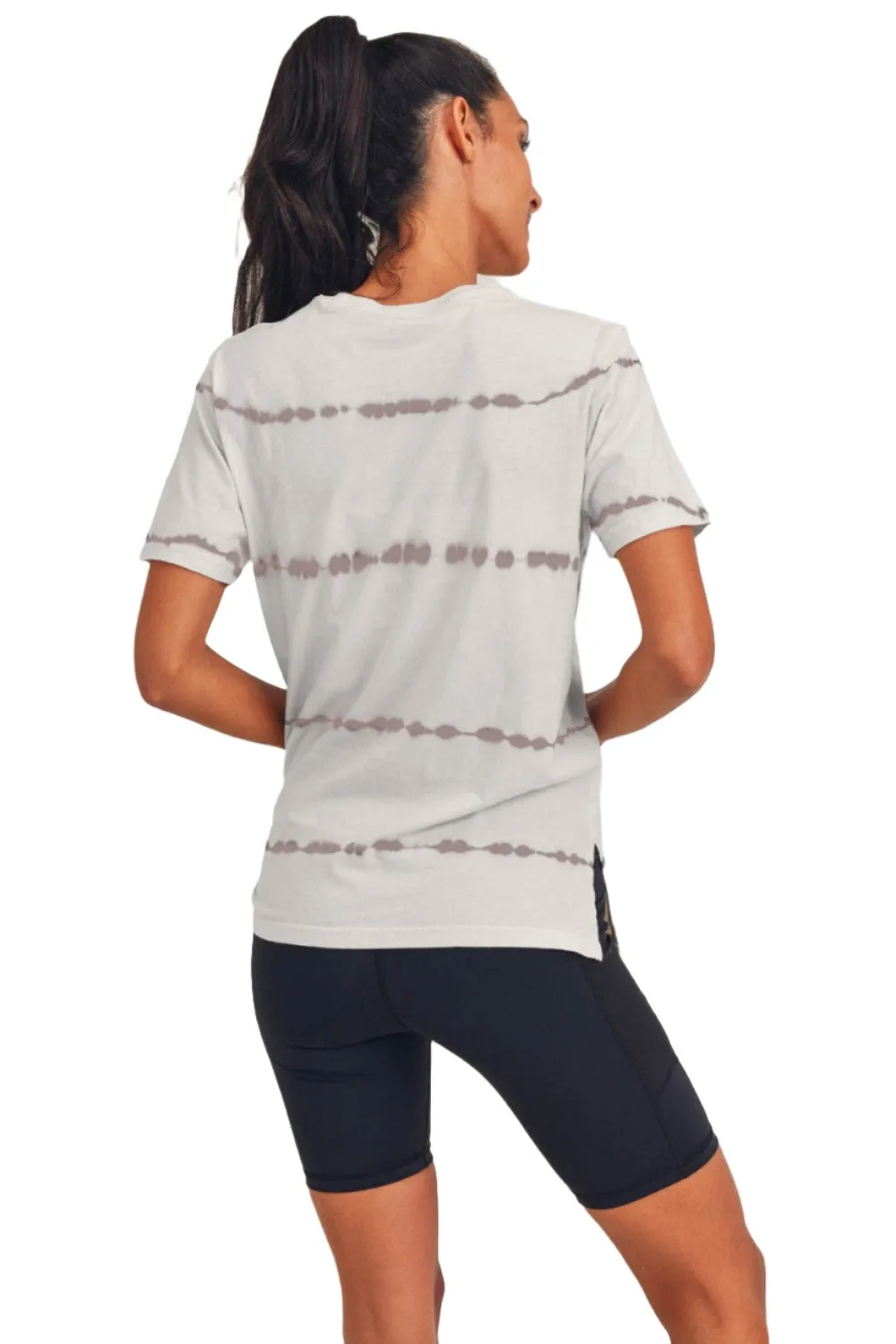 Mono B Split Hem Tie-Dye Basic Tee KT11735