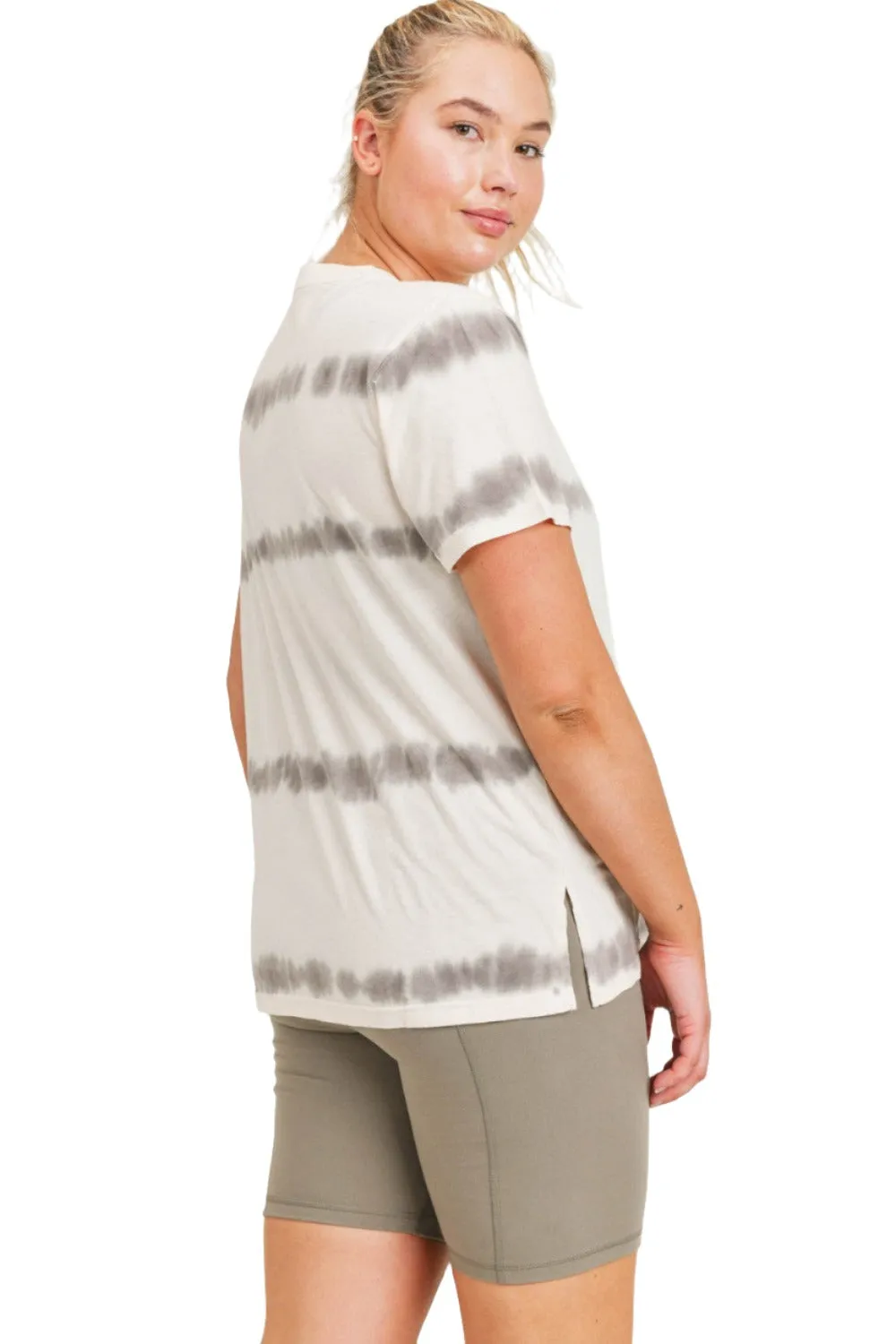 Mono B Split Hem Tie-Dye Basic Tee KT11735