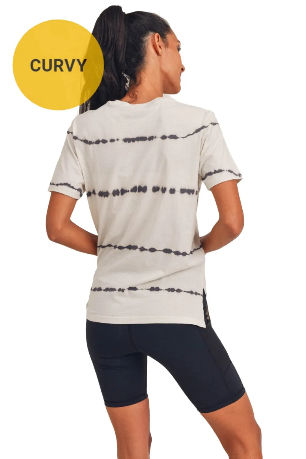 Mono B Split Hem Tie-Dye Basic Tee KT11735