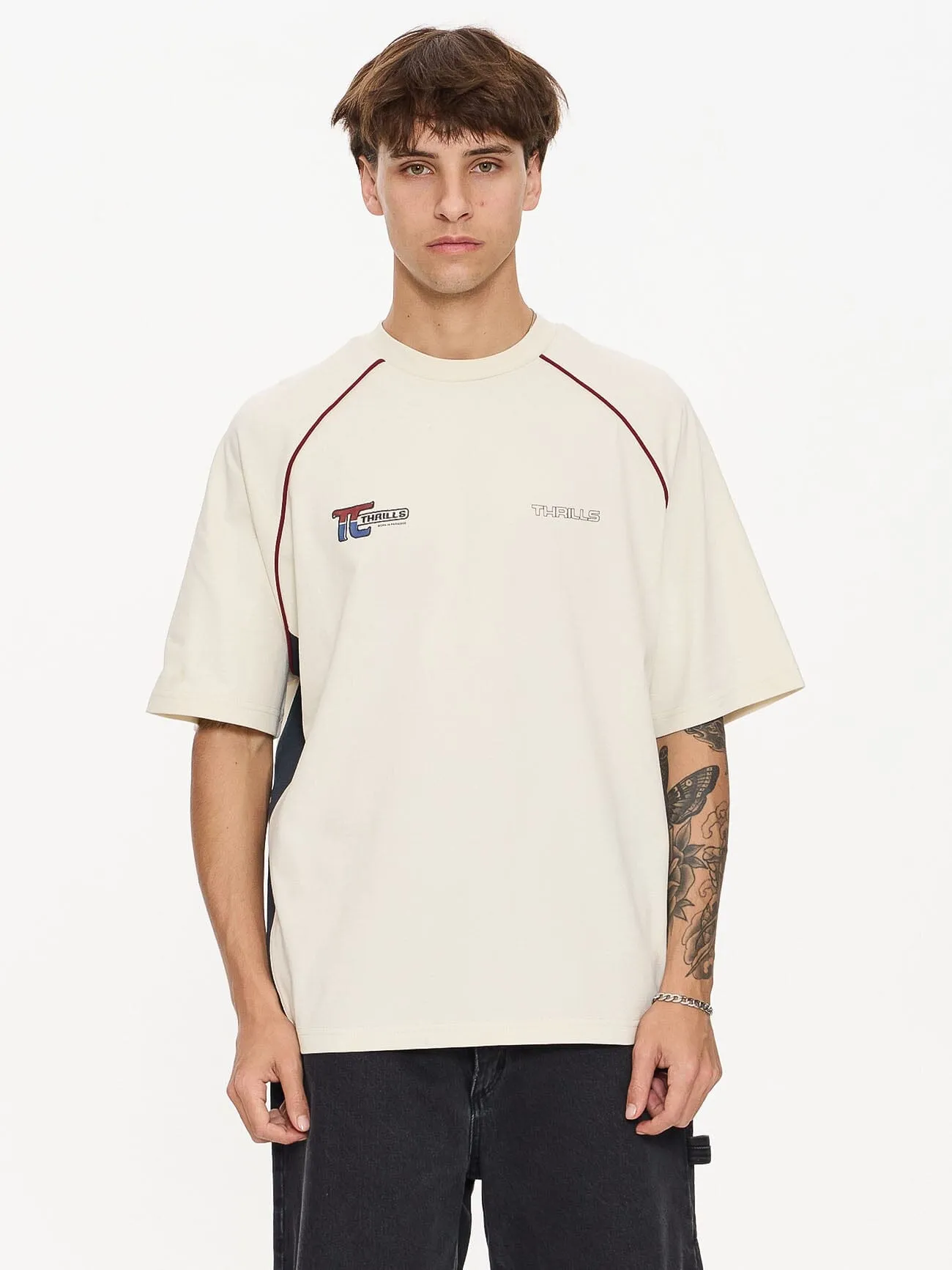 Motion Box Fit Oversize Tee - Heritage White