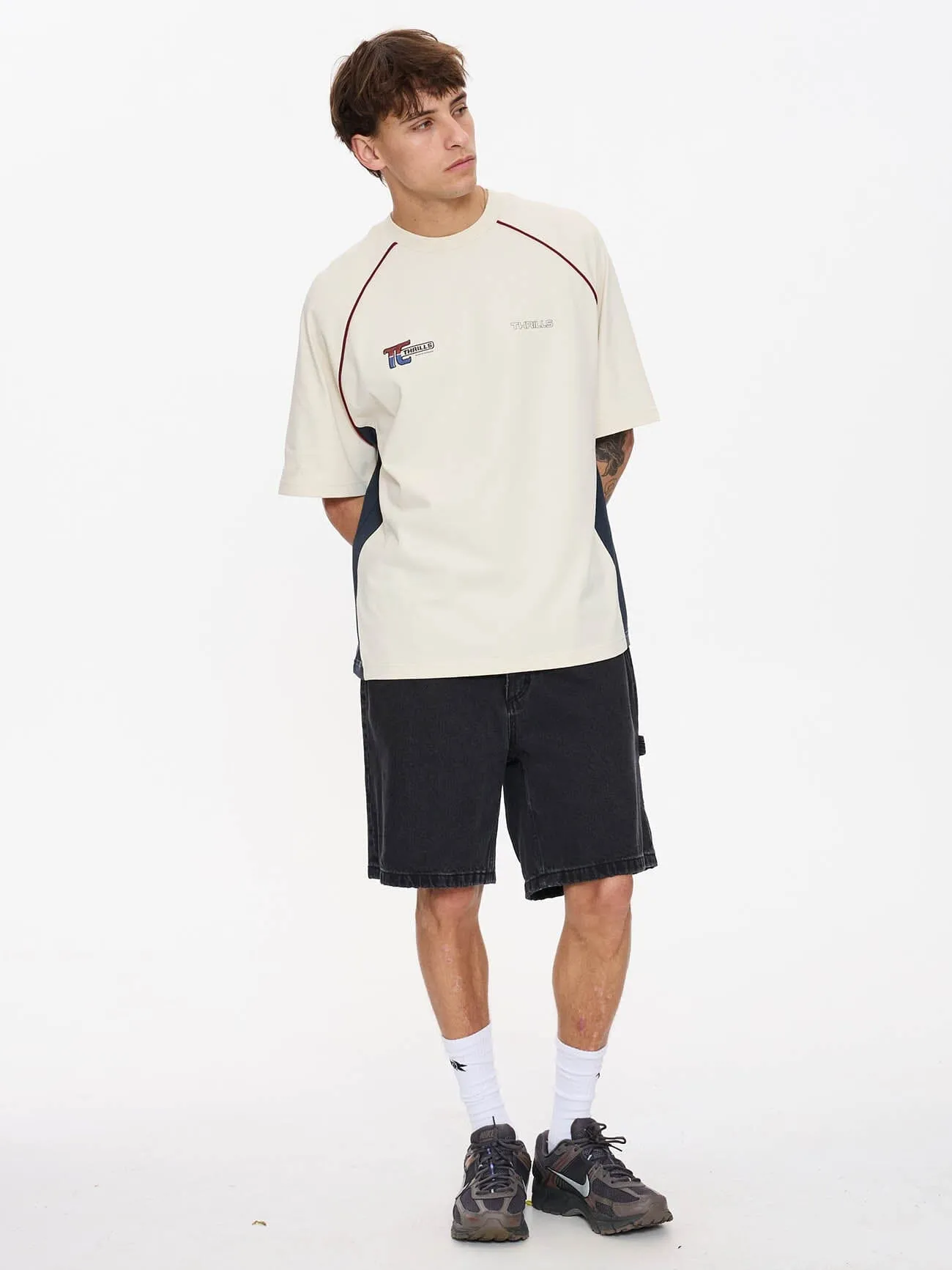 Motion Box Fit Oversize Tee - Heritage White