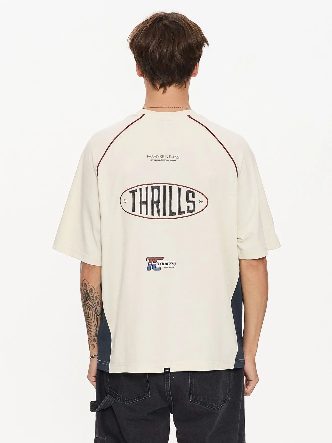 Motion Box Fit Oversize Tee - Heritage White