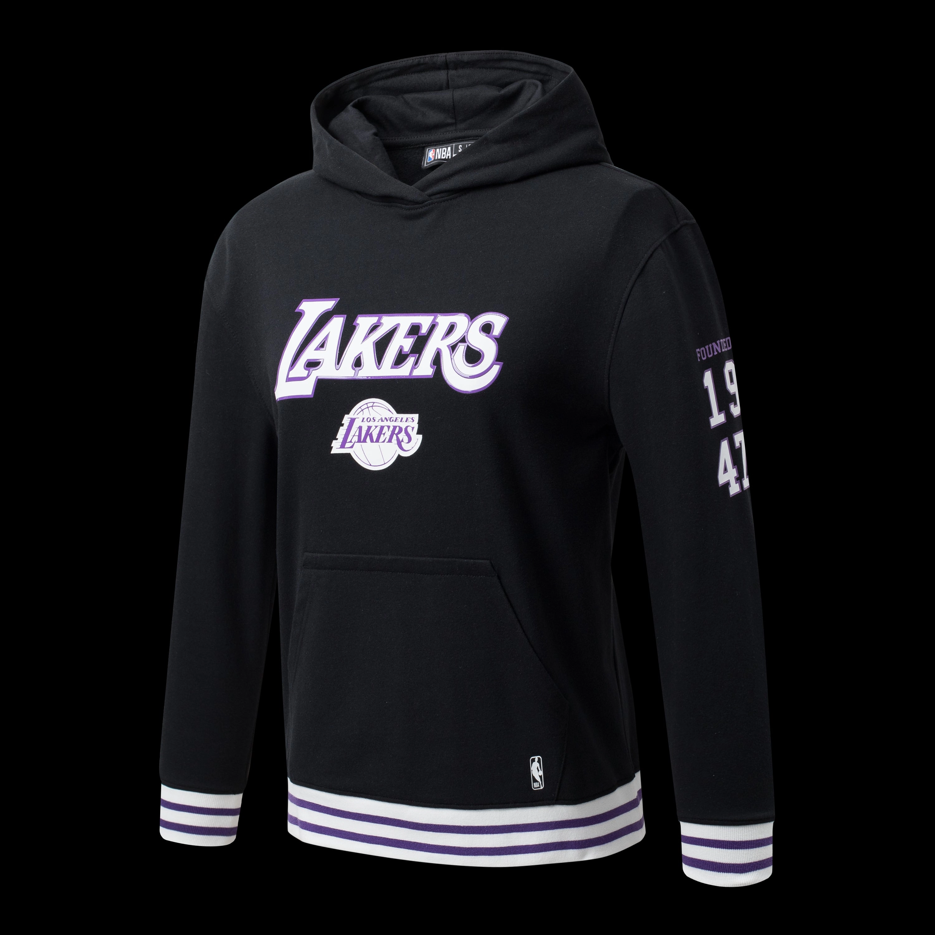 NBA WORDMARK FRONT PRINT LOOSE FIT HOODIE - Lakers