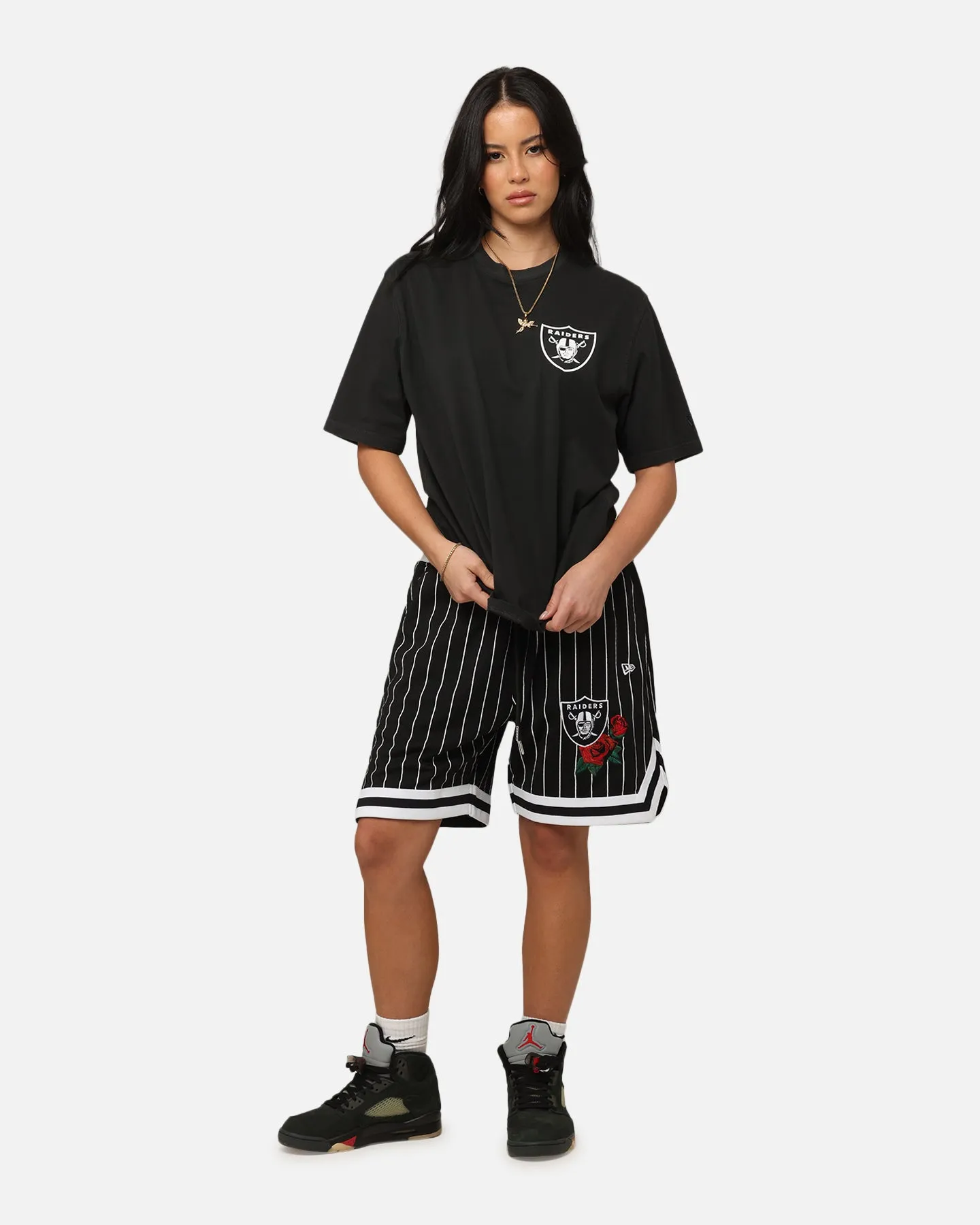 New Era Las Vegas Raiders Washed NBA T-Shirt Black