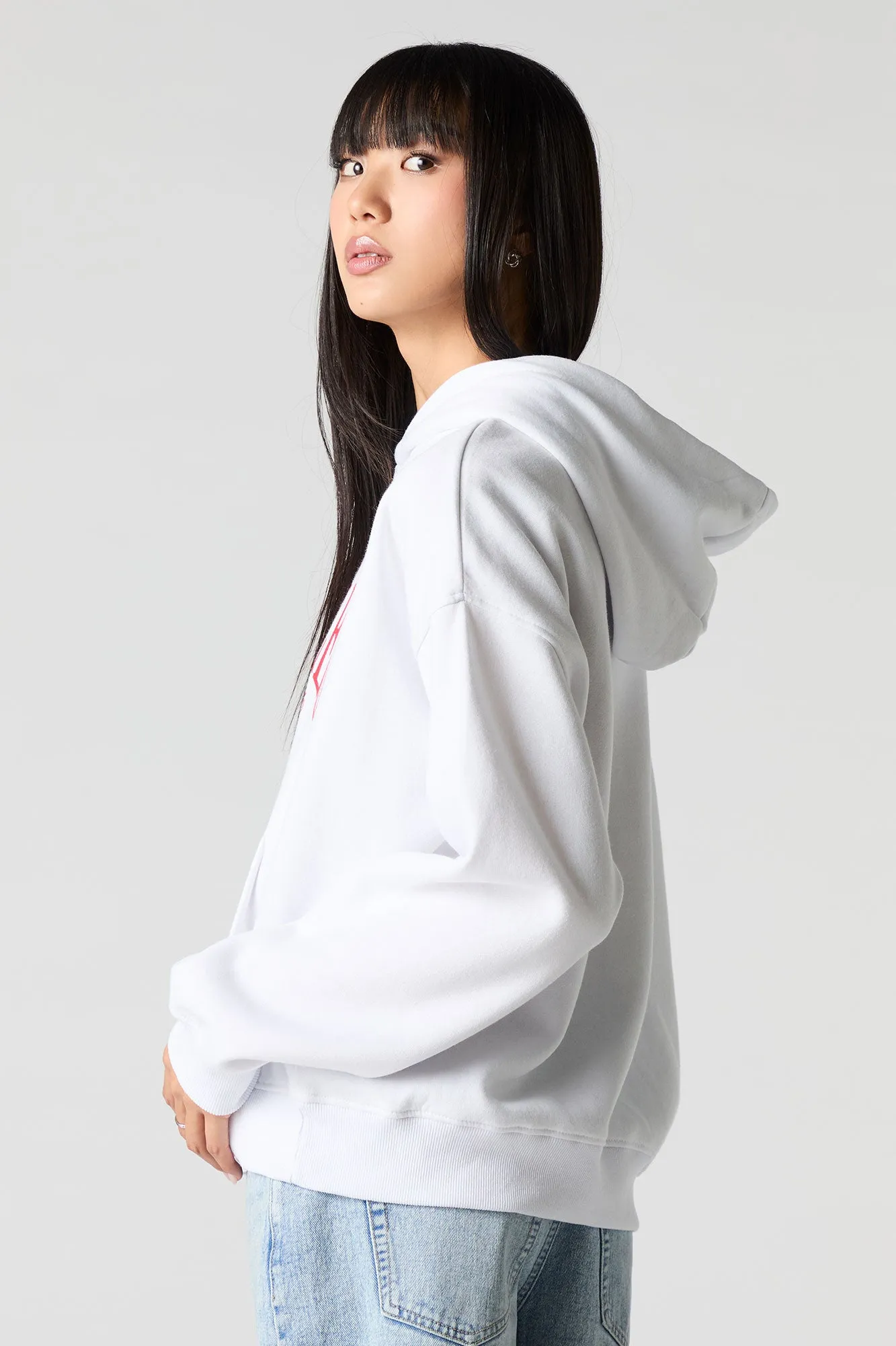 Oversized Graphic Fleece Hoodie