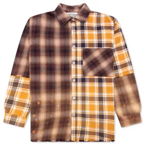 Patchwork Logo Flannel - Yellow/Brown