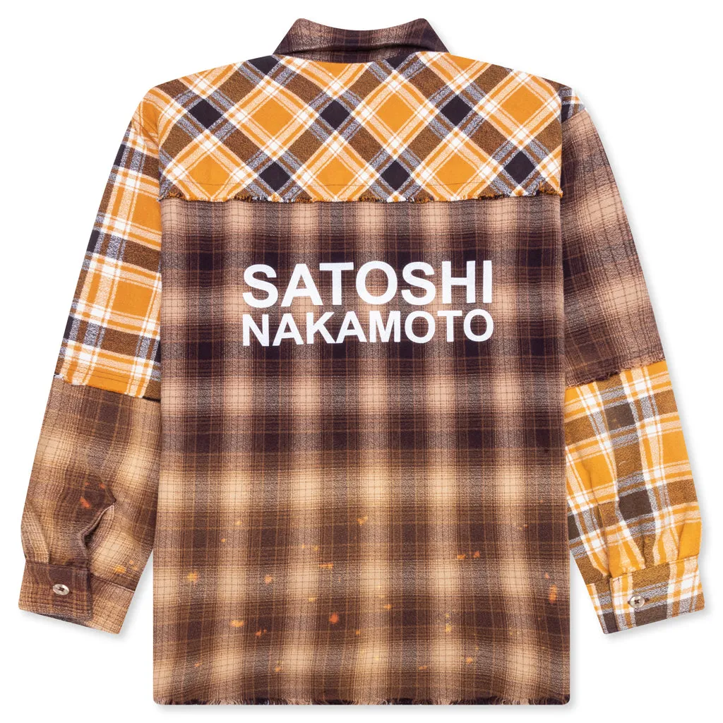 Patchwork Logo Flannel - Yellow/Brown