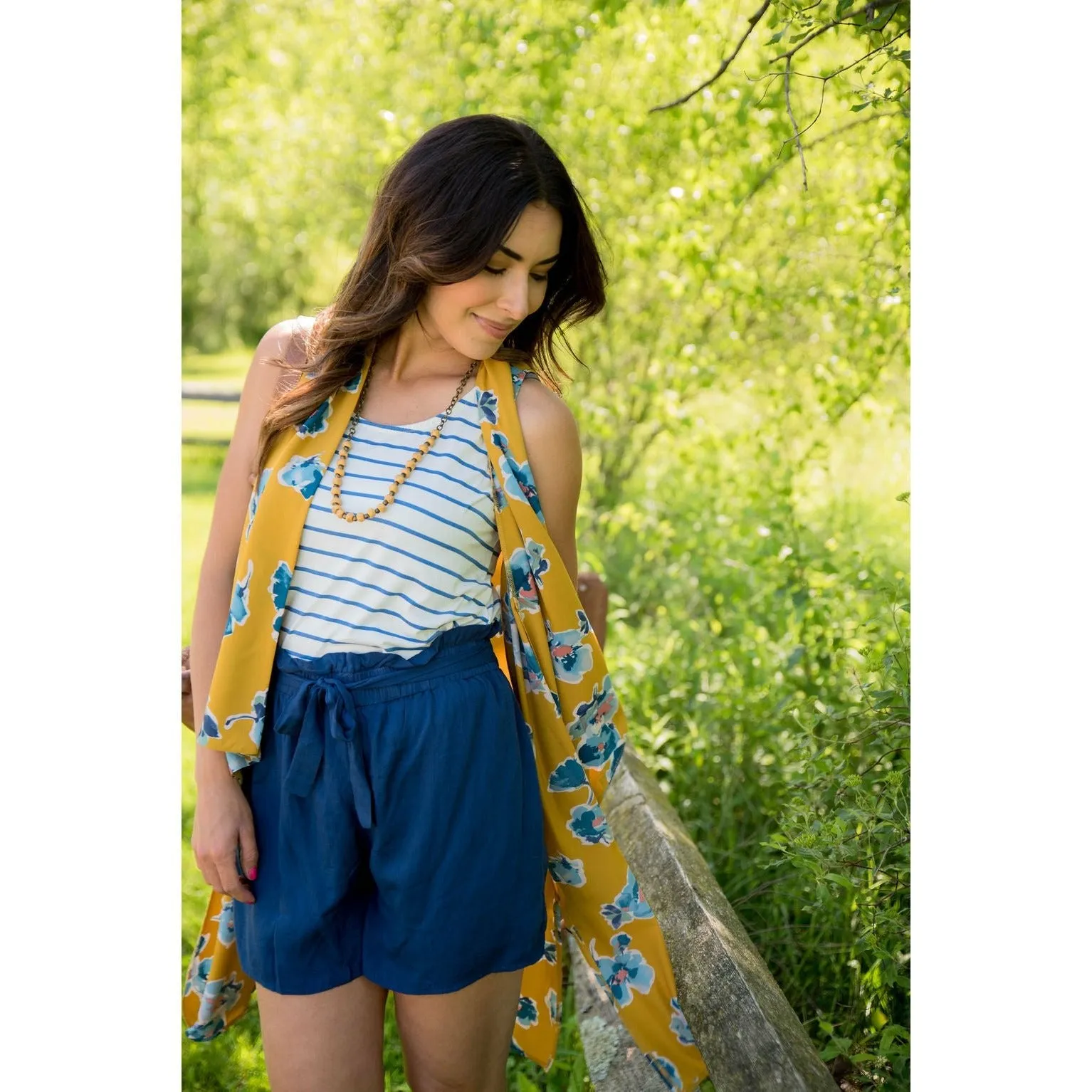 Perry Blue Striped Tank