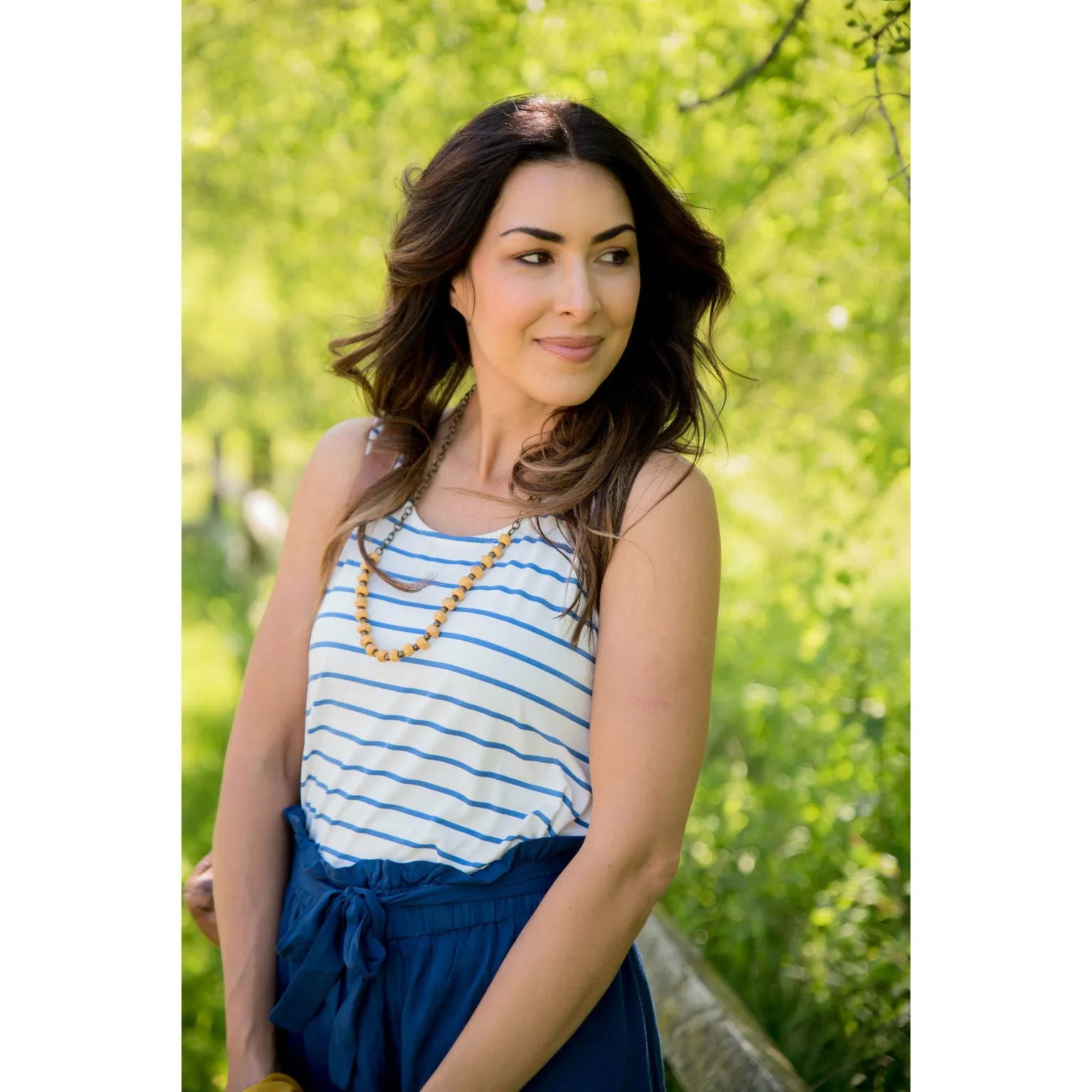Perry Blue Striped Tank