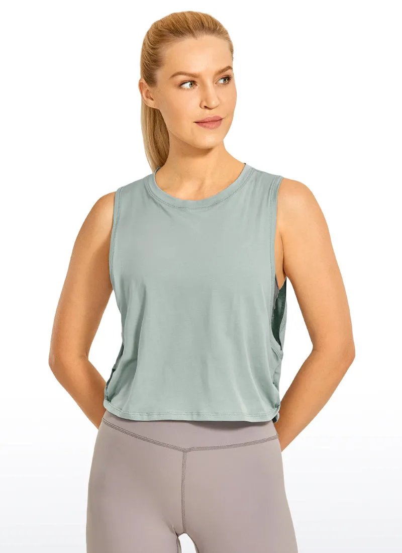 Pima Cotton Crop Tank Deep Armhole