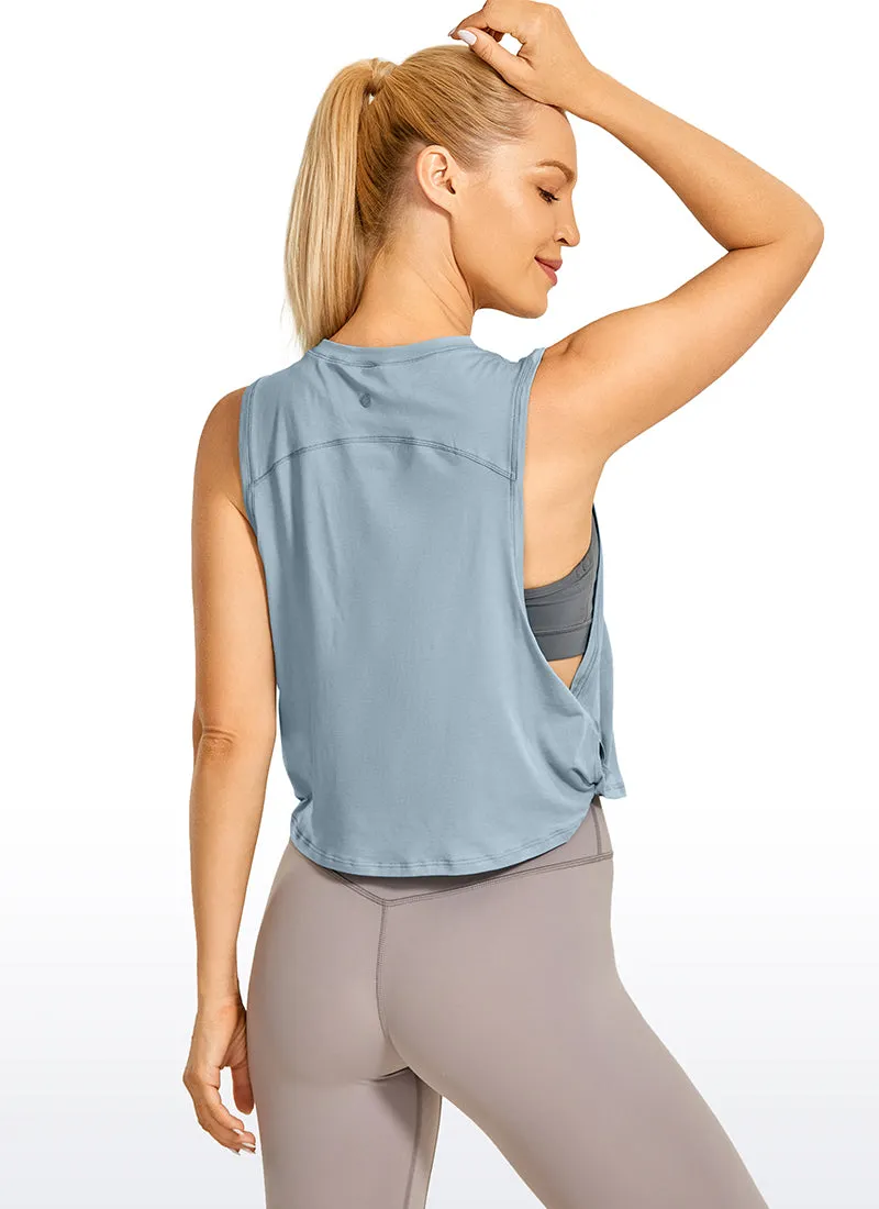 Pima Cotton Crop Tank Deep Armhole