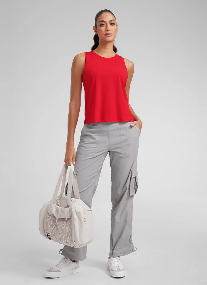Pima Cotton Crop Tank Round Neck