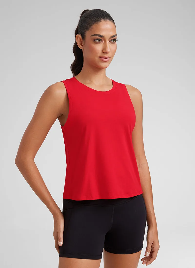 Pima Cotton Crop Tank Round Neck