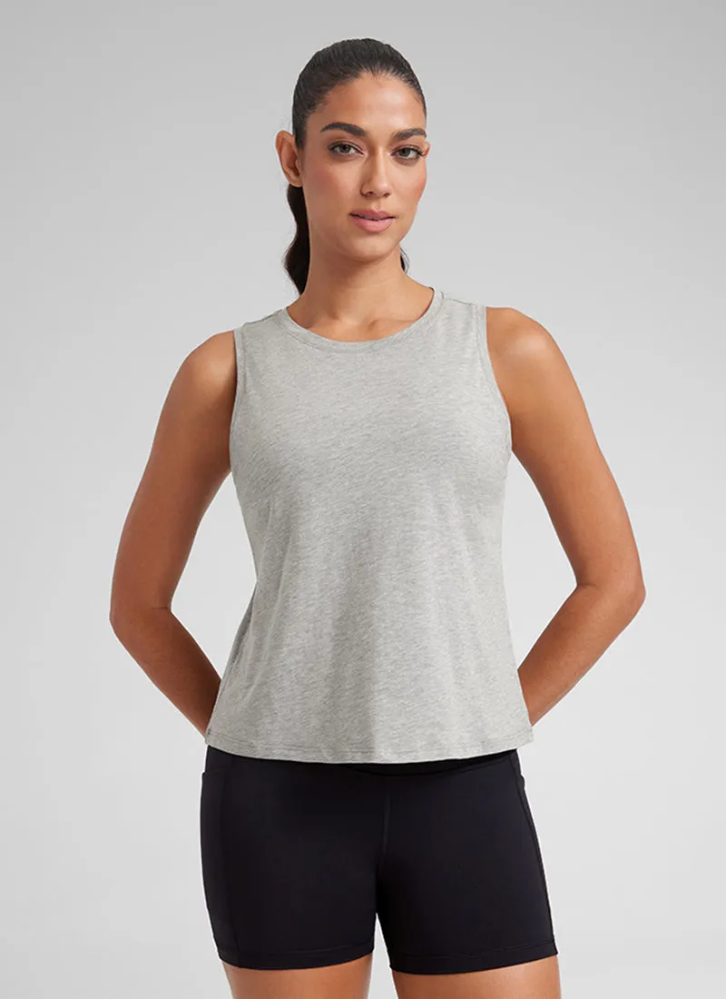 Pima Cotton Crop Tank Round Neck