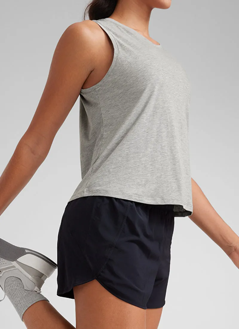 Pima Cotton Crop Tank Round Neck