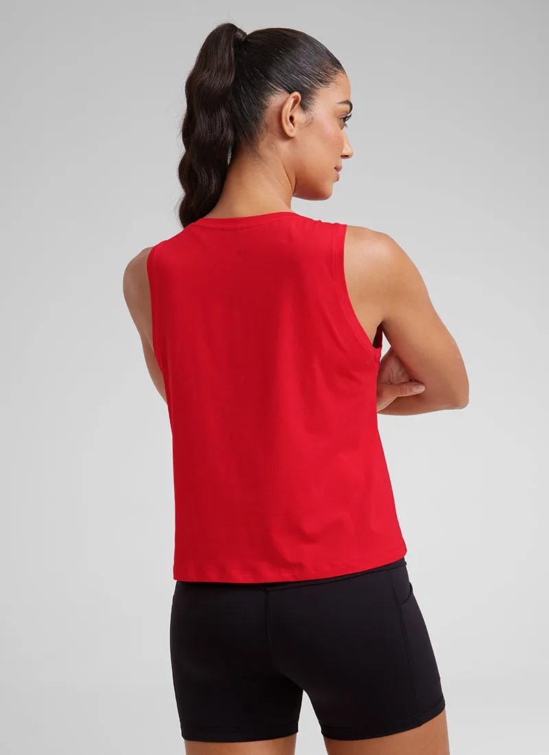 Pima Cotton Crop Tank Round Neck