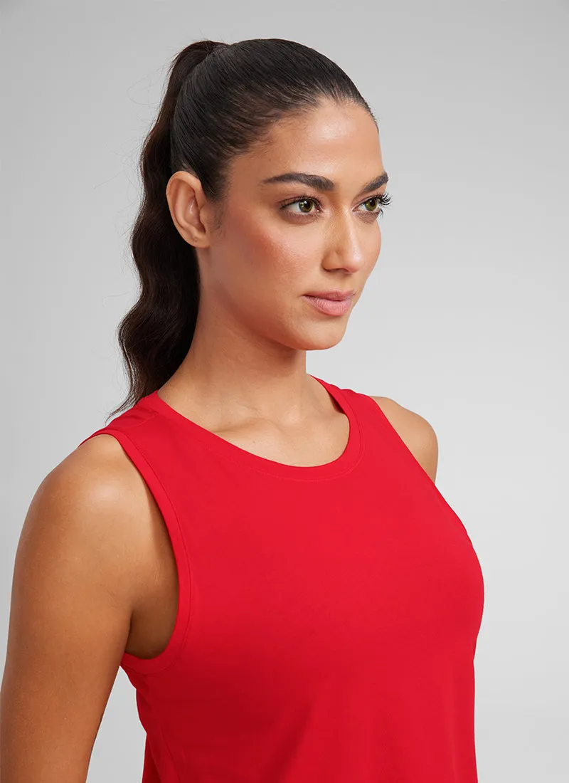 Pima Cotton Crop Tank Round Neck