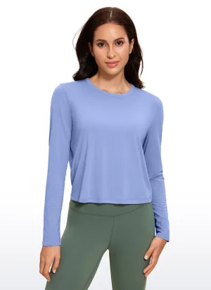 Pima Cotton Cropped Long Sleeve Classic Fit