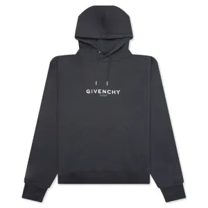 Printed Felpa Slim Fit Hoodie - Charcoal