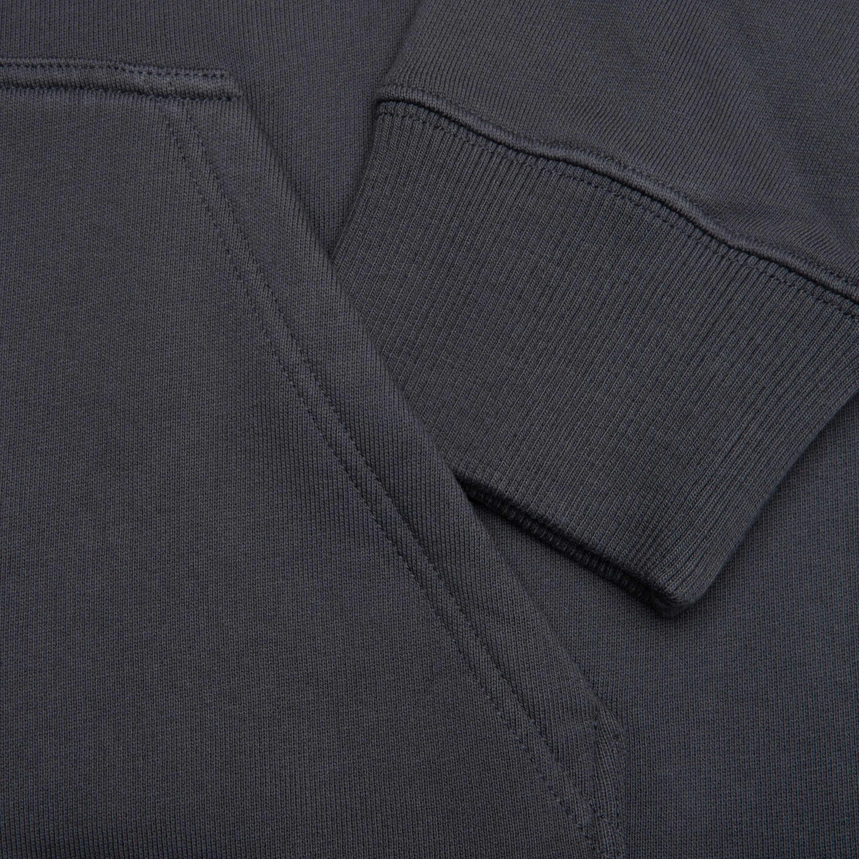 Printed Felpa Slim Fit Hoodie - Charcoal