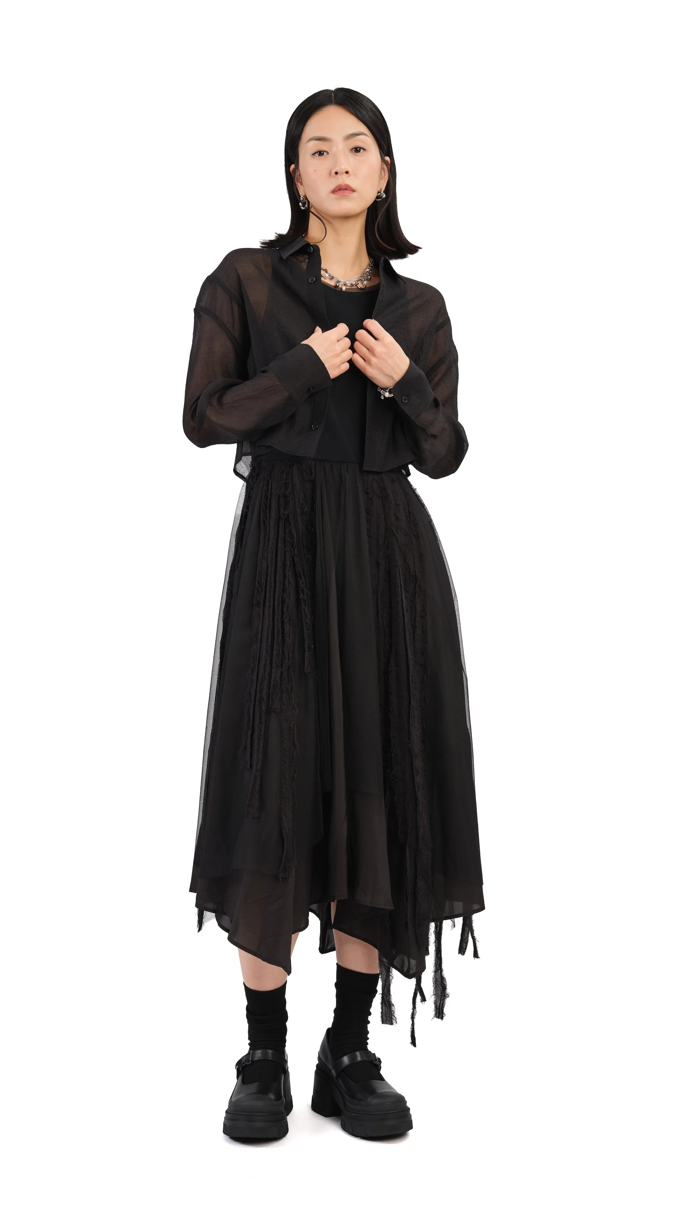 Puff Sleeves Crop Shirt