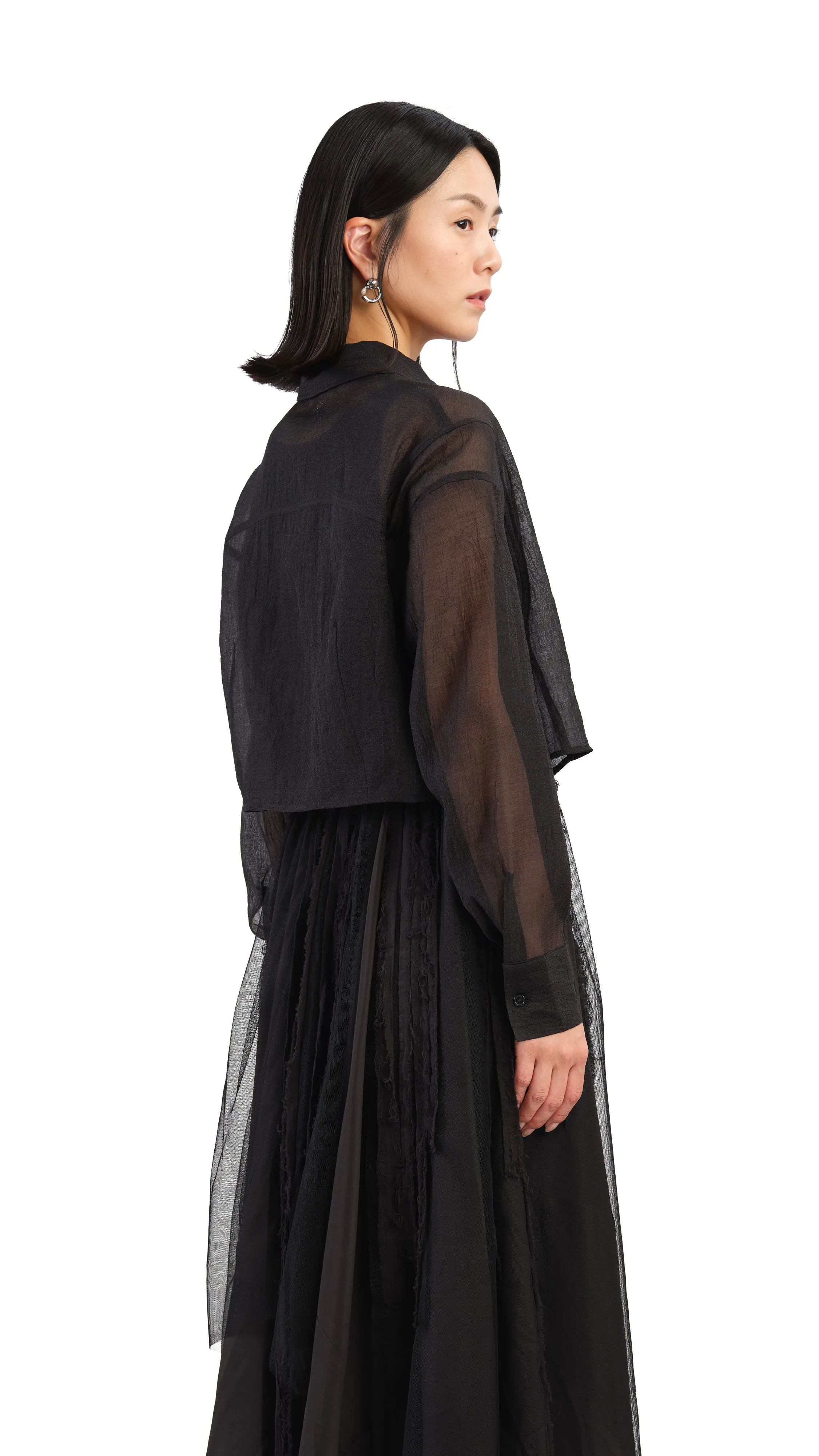 Puff Sleeves Crop Shirt